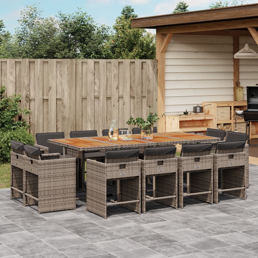 11-Delige Tuinset Met Kussens Poly Rattan