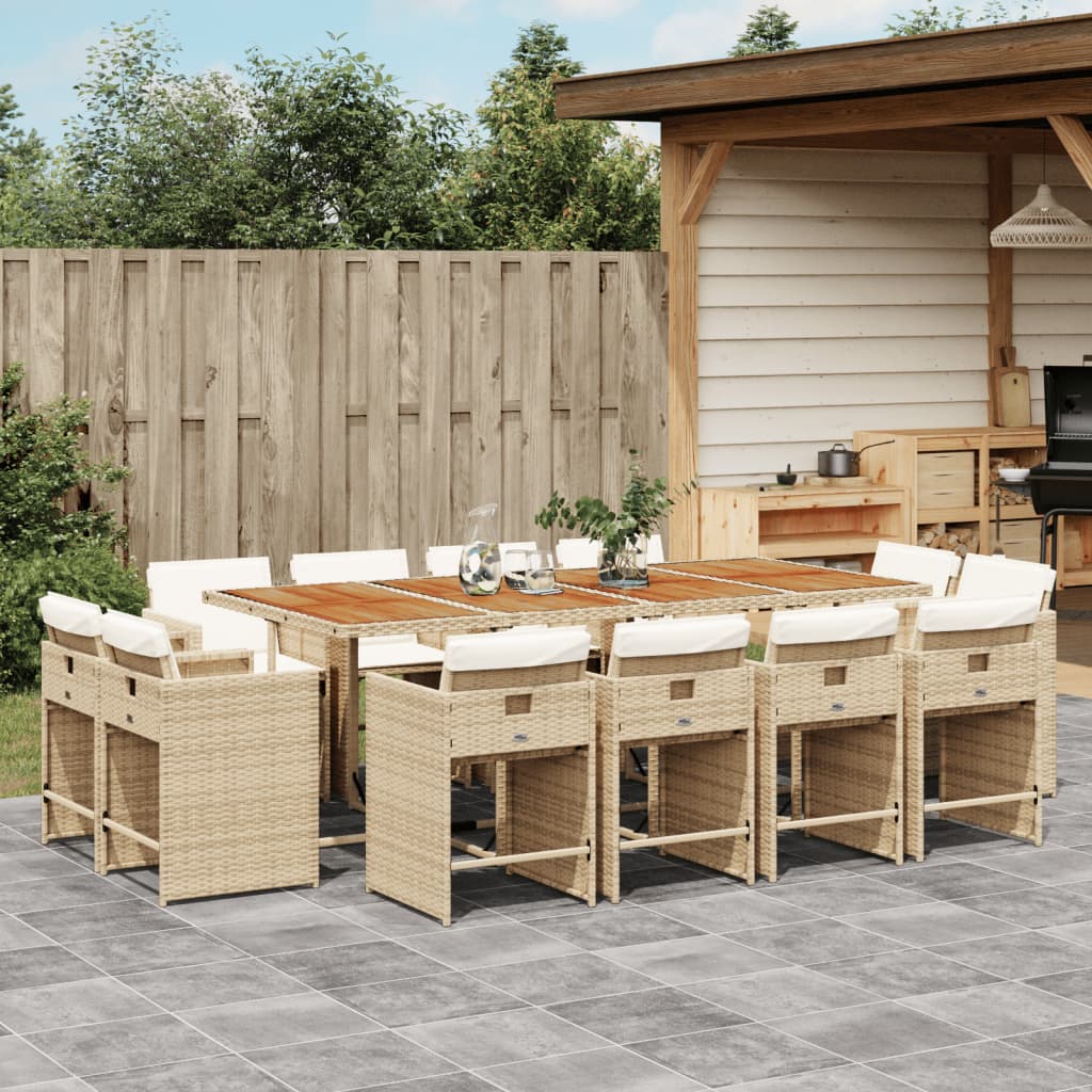 11-Delige Tuinset Met Kussens Poly Rattan