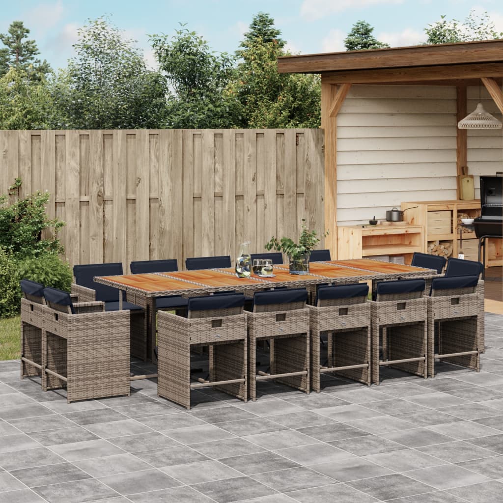 11-Delige Tuinset Met Kussens Poly Rattan