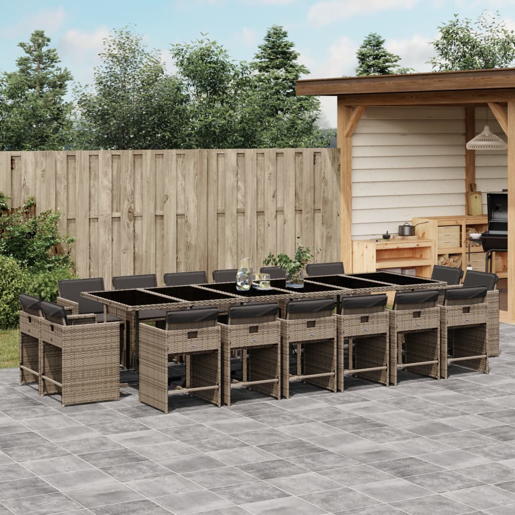 11-Delige Tuinset Met Kussens Poly Rattan