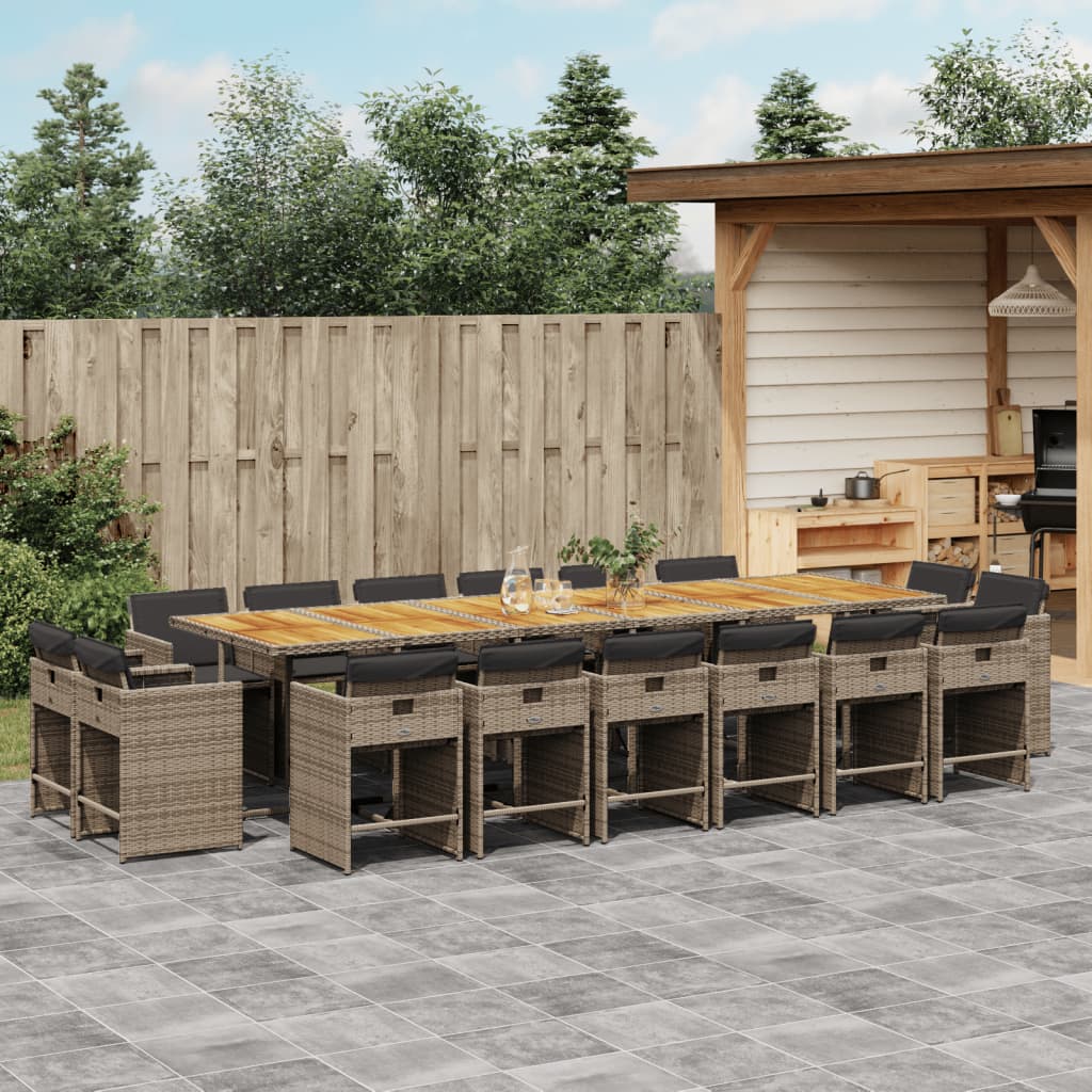 11-Delige Tuinset Met Kussens Poly Rattan