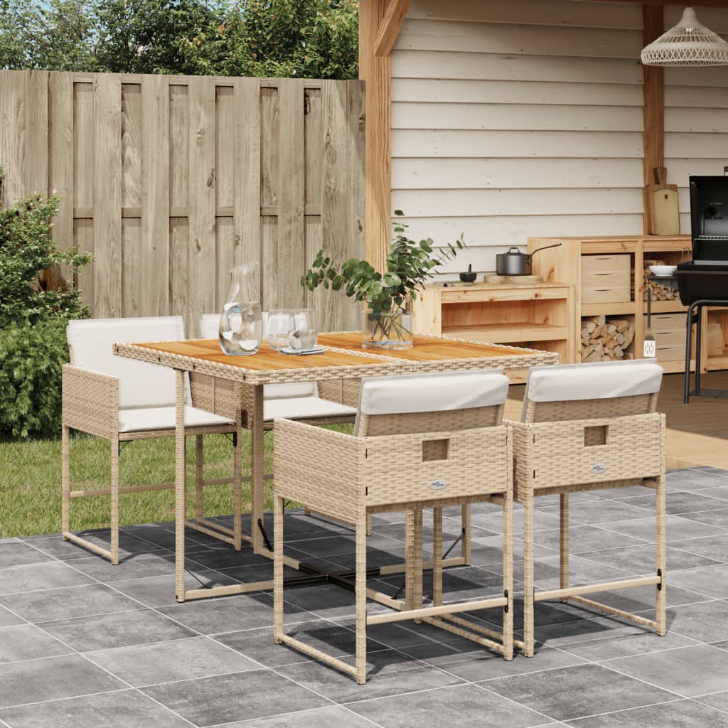 7-Delige Tuinset Met Kussens Poly Rattan