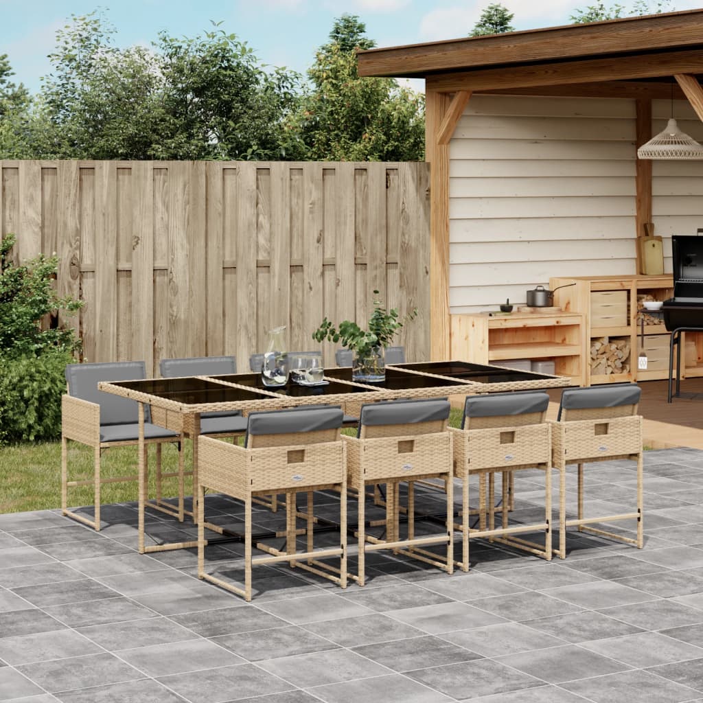 7-Delige Tuinset Met Kussens Poly Rattan