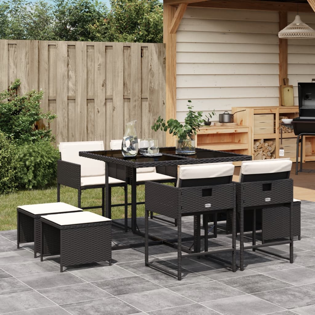 11-Delige Tuinset Met Kussens Poly Rattan