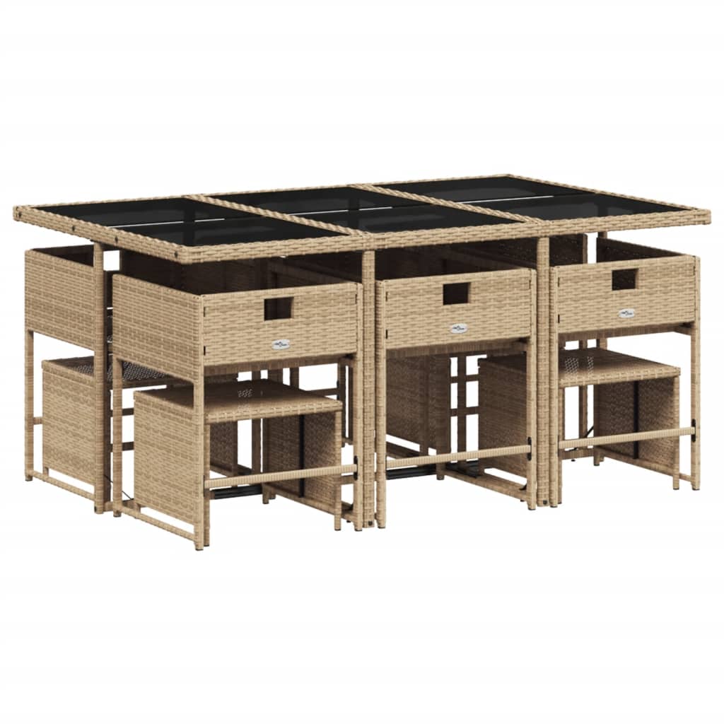 11-Delige Tuinset Met Kussens Poly Rattan
