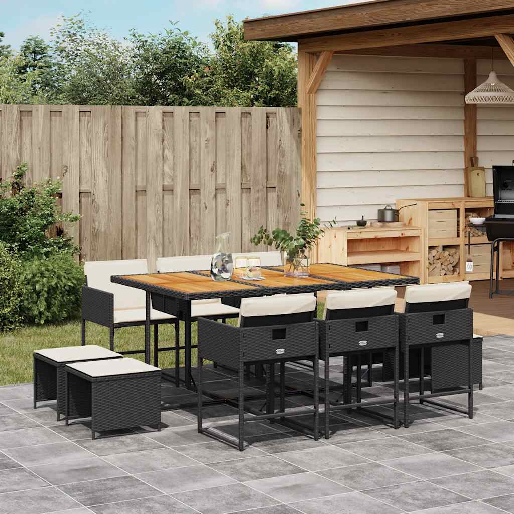 11-Delige Tuinset Met Kussens Poly Rattan