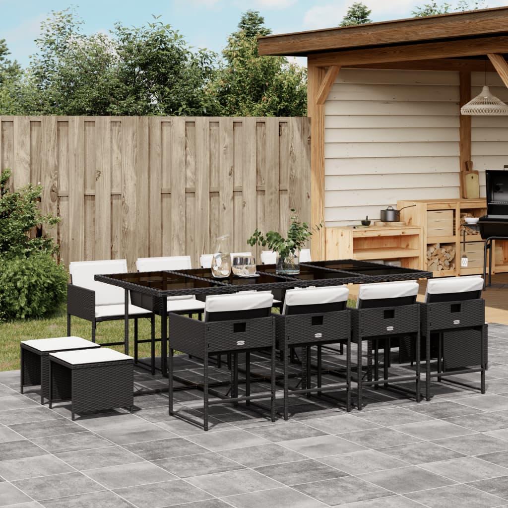 11-Delige Tuinset Met Kussens Poly Rattan