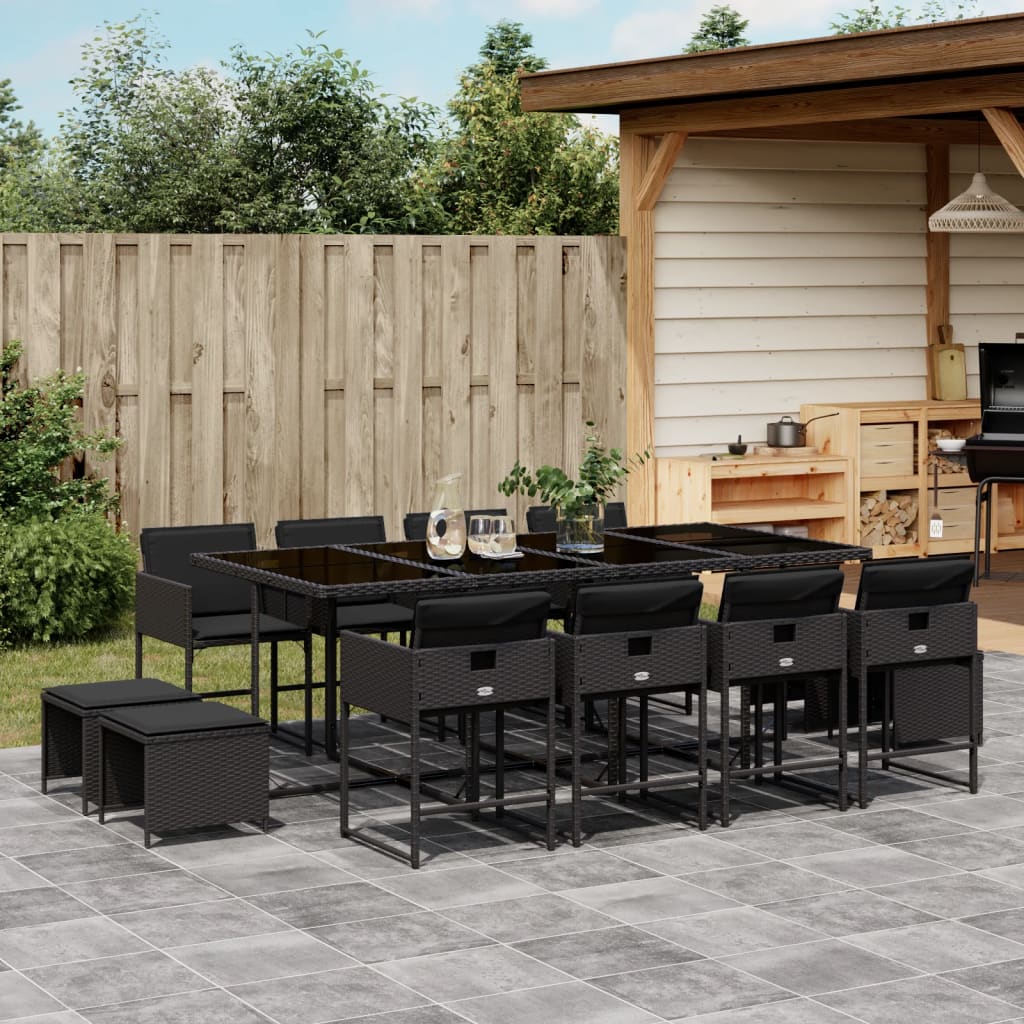 11-Delige Tuinset Met Kussens Poly Rattan