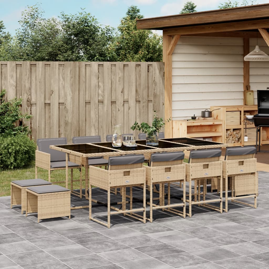 11-Delige Tuinset Met Kussens Poly Rattan