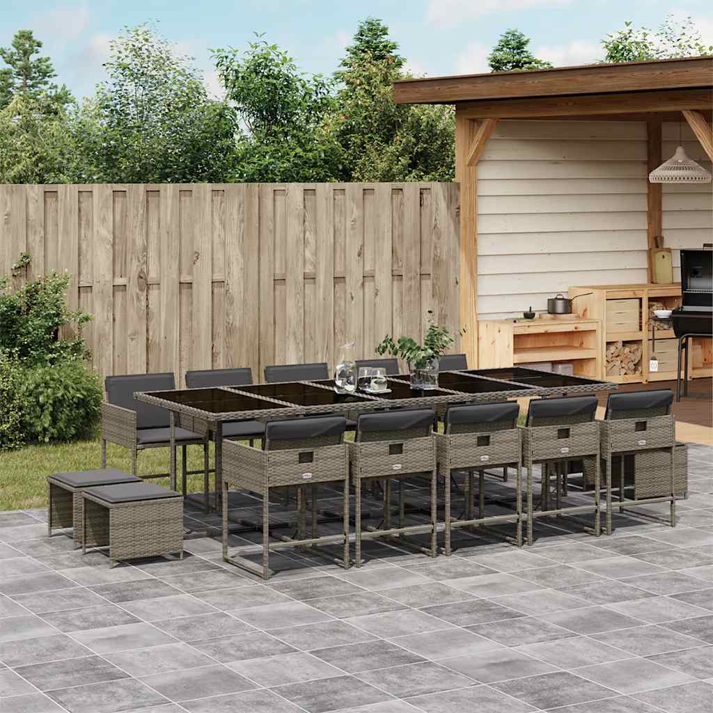 11-Delige Tuinset Met Kussens Poly Rattan