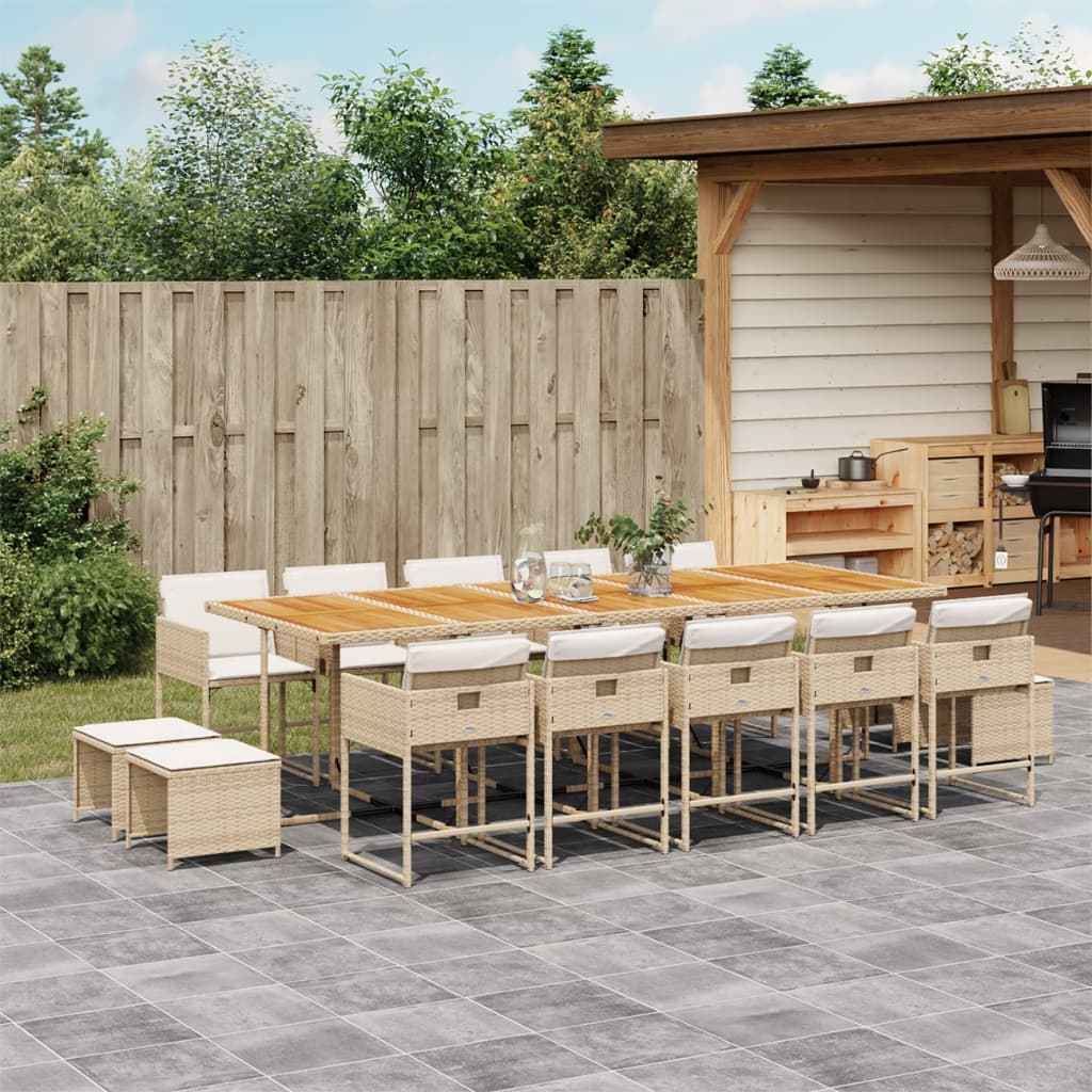 11-Delige Tuinset Met Kussens Poly Rattan