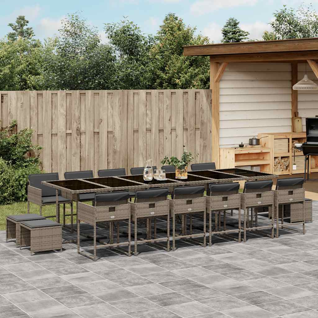 11-Delige Tuinset Met Kussens Poly Rattan