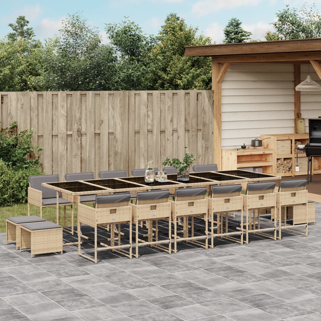 11-Delige Tuinset Met Kussens Poly Rattan