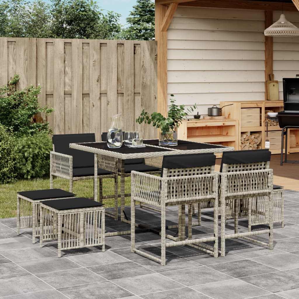 11-Delige Tuinset Met Kussens Poly Rattan