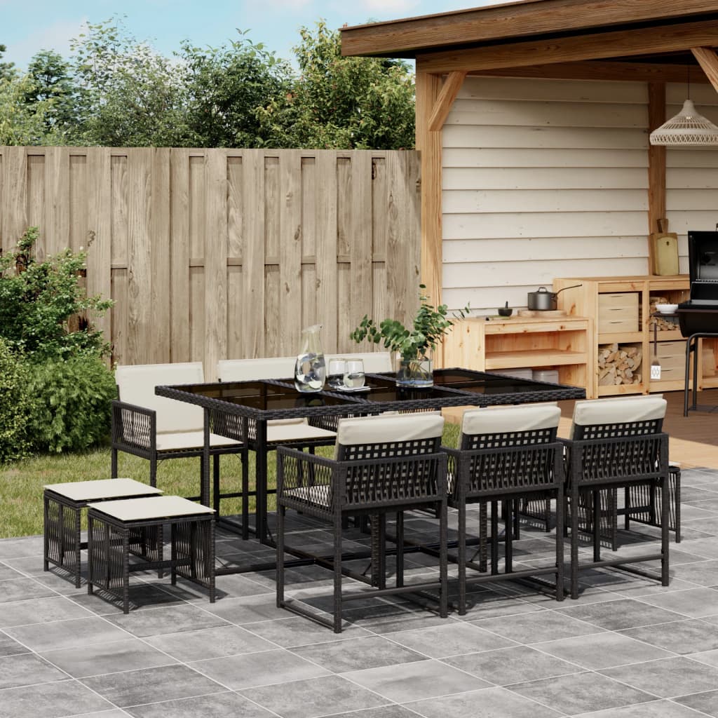 11-Delige Tuinset Met Kussens Poly Rattan