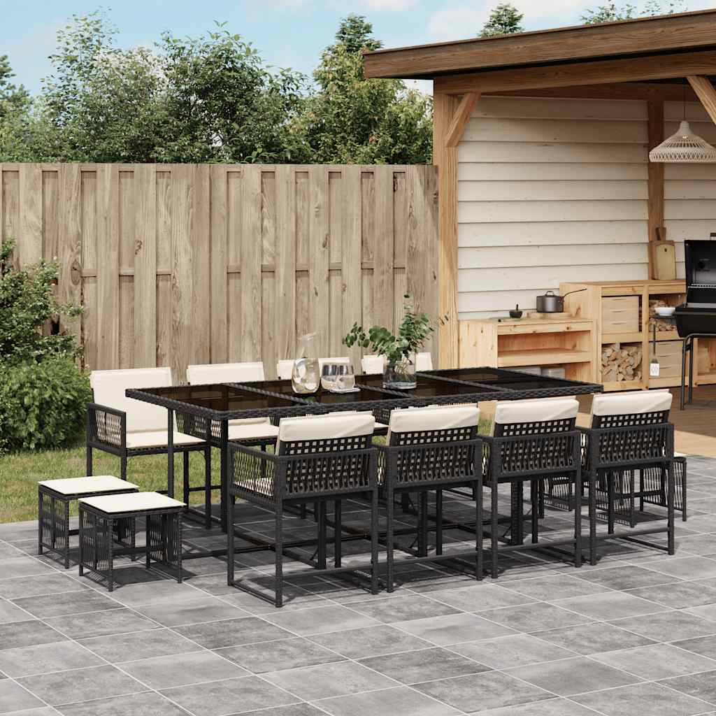 11-Delige Tuinset Met Kussens Poly Rattan