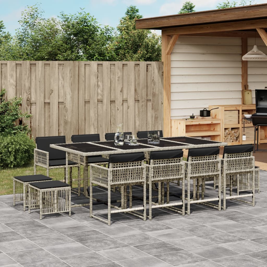11-Delige Tuinset Met Kussens Poly Rattan