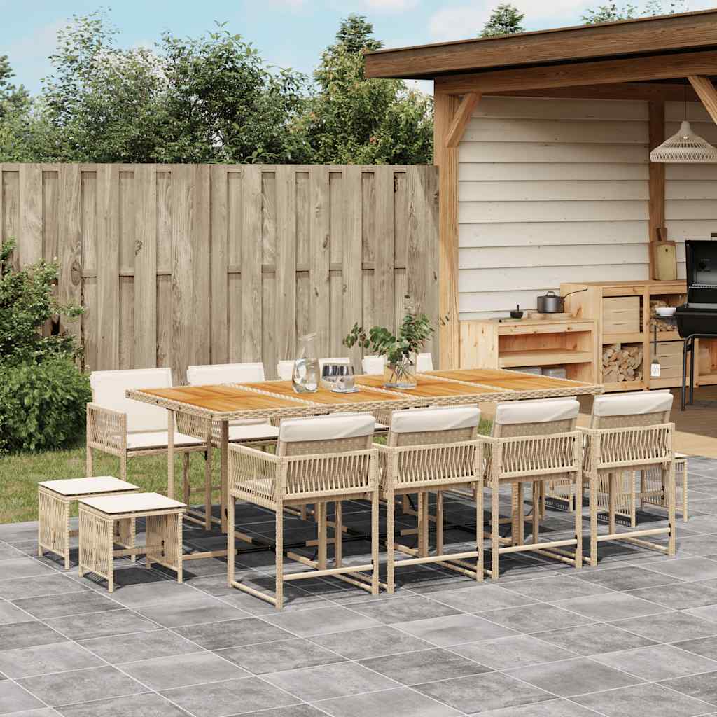 11-Delige Tuinset Met Kussens Poly Rattan