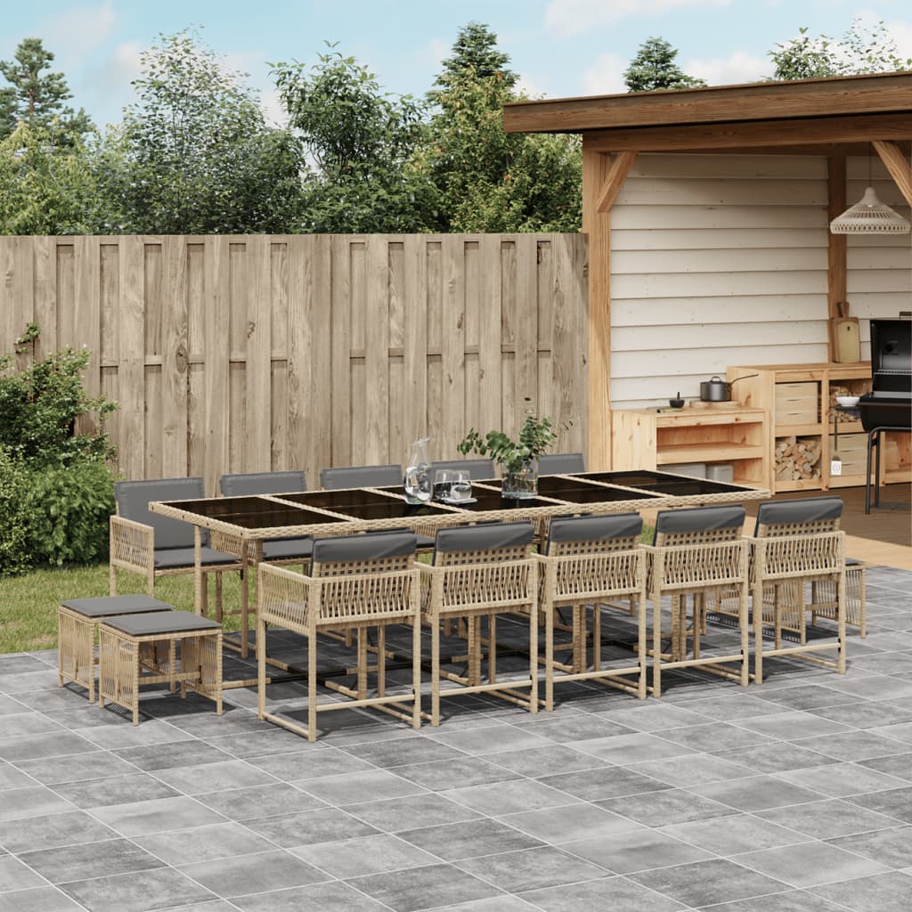 11-Delige Tuinset Met Kussens Poly Rattan