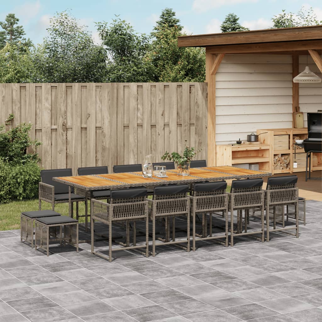 11-Delige Tuinset Met Kussens Poly Rattan