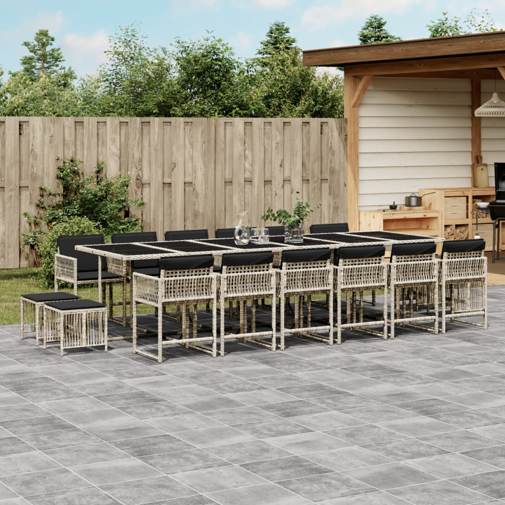 11-Delige Tuinset Met Kussens Poly Rattan