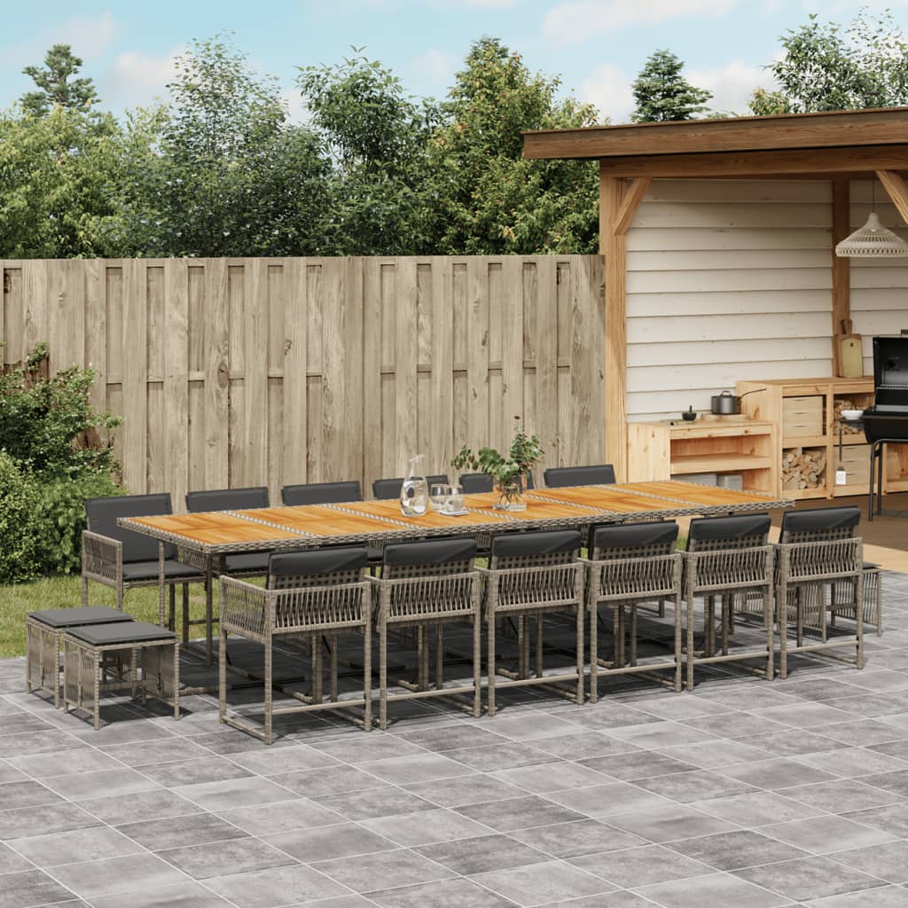 11-Delige Tuinset Met Kussens Poly Rattan