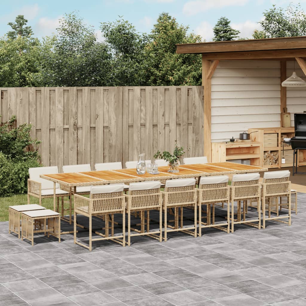 11-Delige Tuinset Met Kussens Poly Rattan