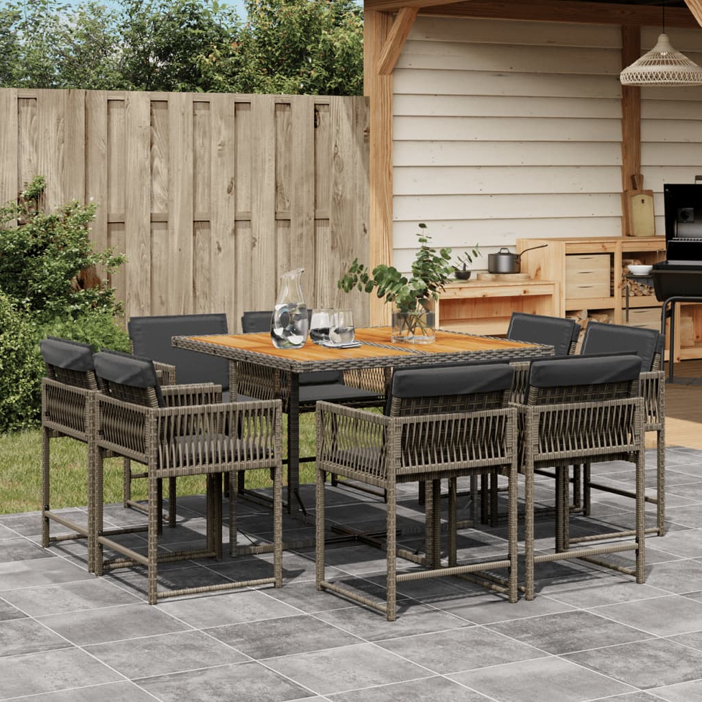 11-Delige Tuinset Met Kussens Poly Rattan