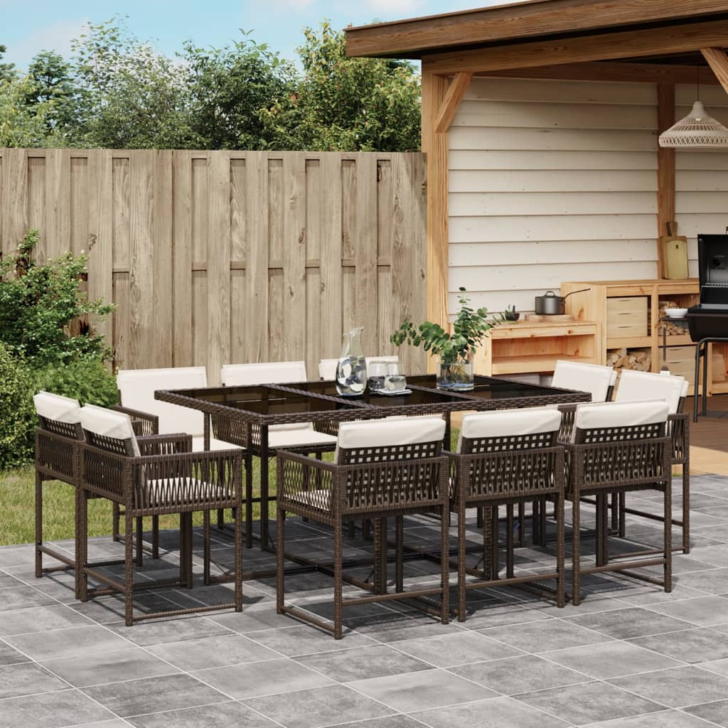 11-Delige Tuinset Met Kussens Poly Rattan