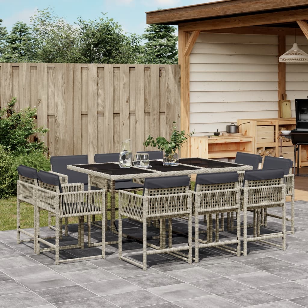 11-Delige Tuinset Met Kussens Poly Rattan