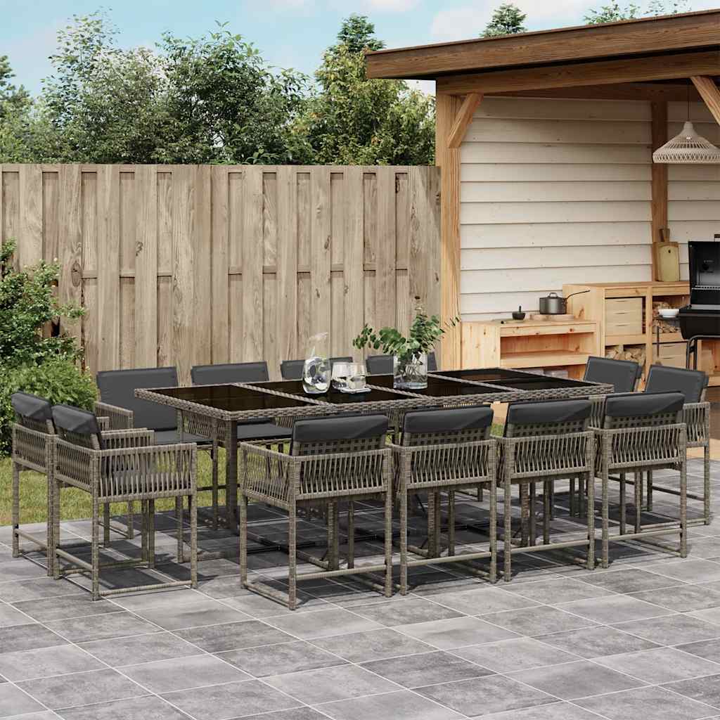 11-Delige Tuinset Met Kussens Poly Rattan