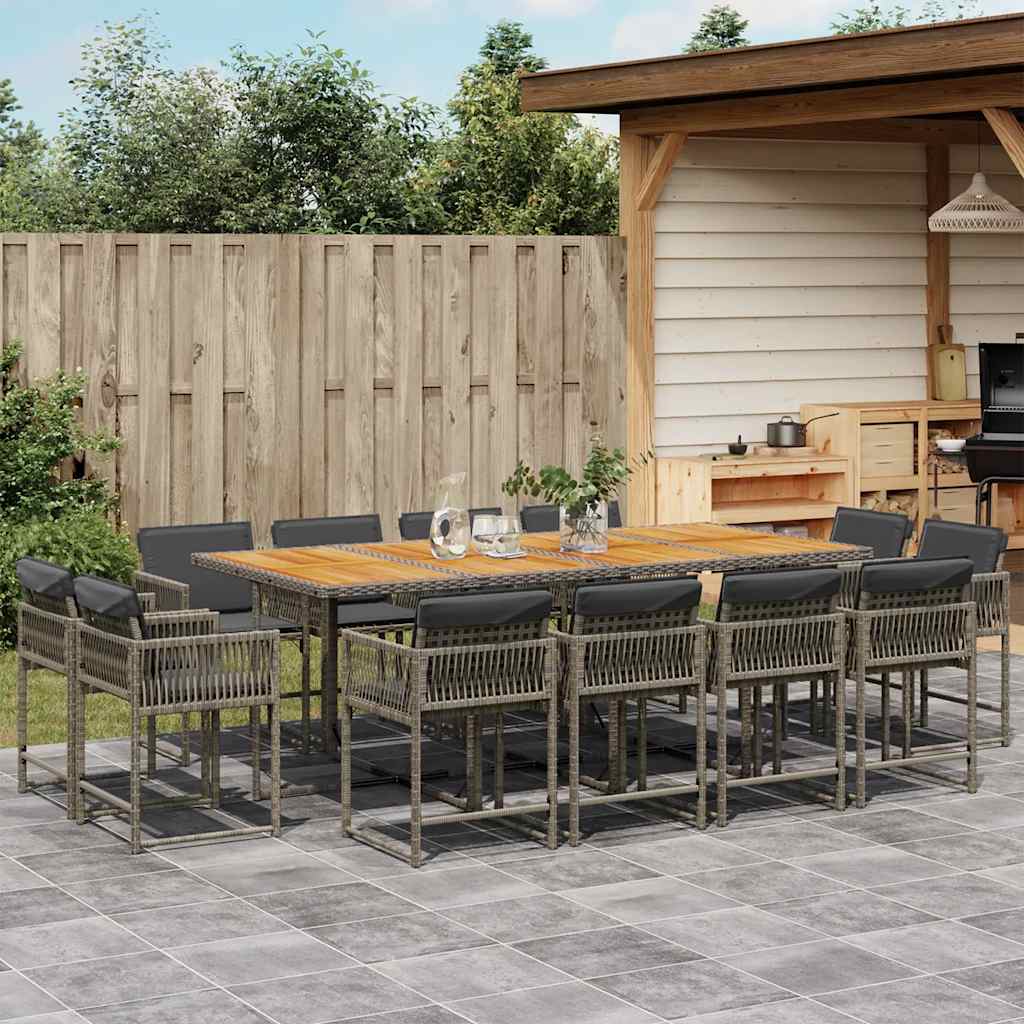 11-Delige Tuinset Met Kussens Poly Rattan