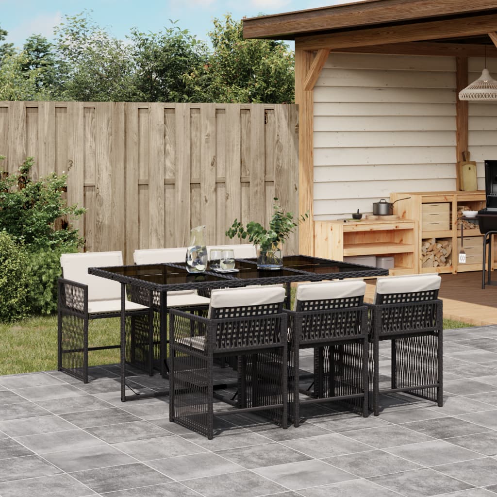 7-Delige Tuinset Met Kussens Poly Rattan