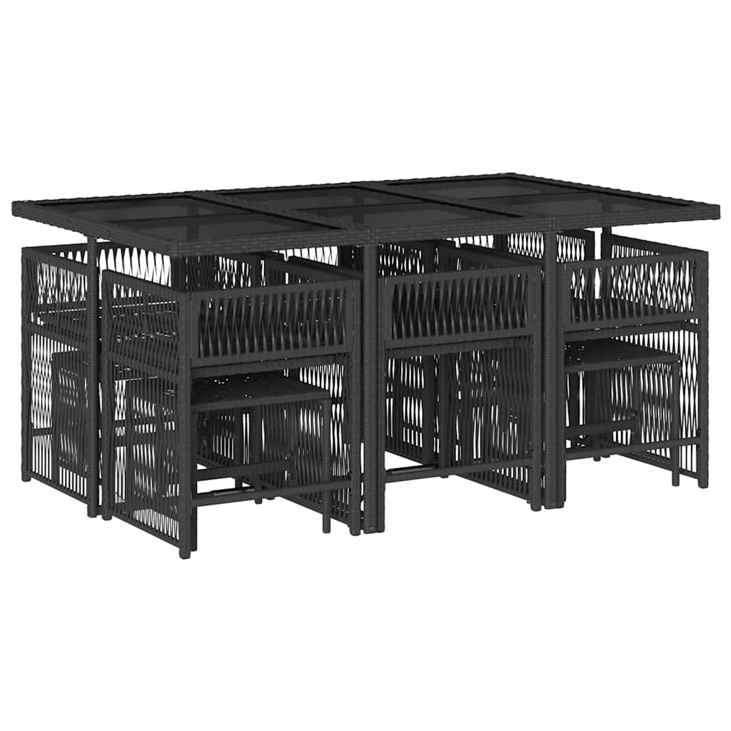 11-Delige Tuinset Met Kussens Poly Rattan