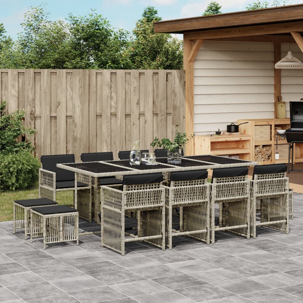 11-Delige Tuinset Met Kussens Poly Rattan