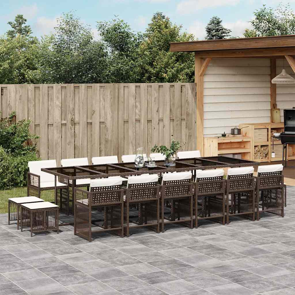 11-Delige Tuinset Met Kussens Poly Rattan