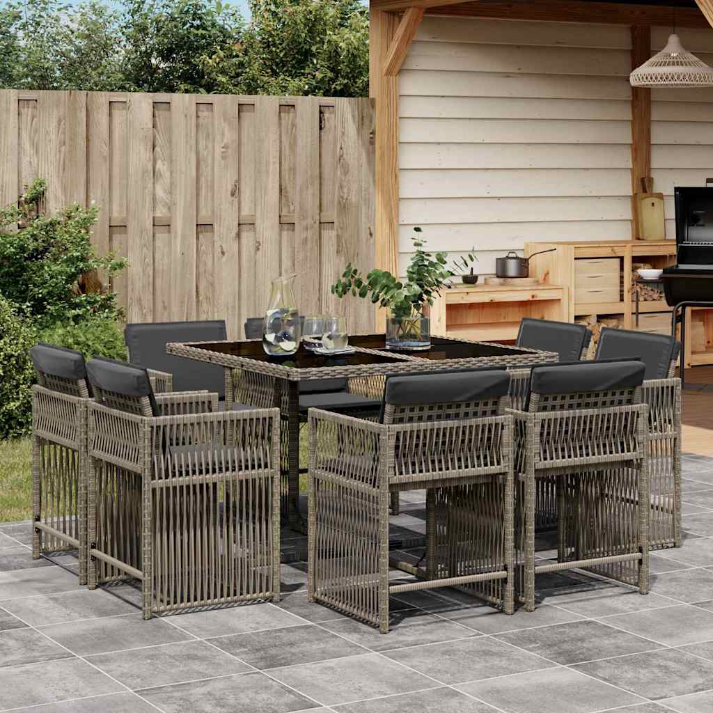 11-Delige Tuinset Met Kussens Poly Rattan
