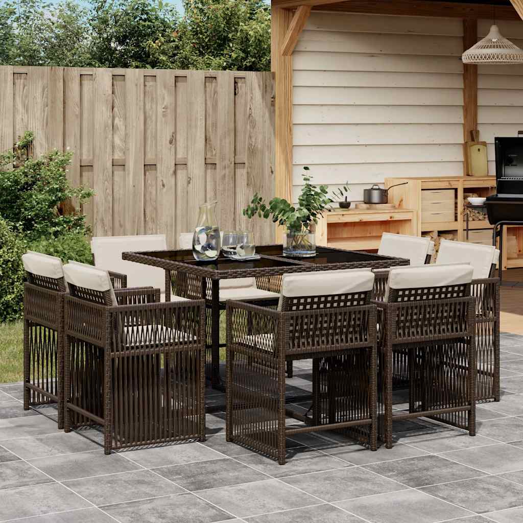 11-Delige Tuinset Met Kussens Poly Rattan