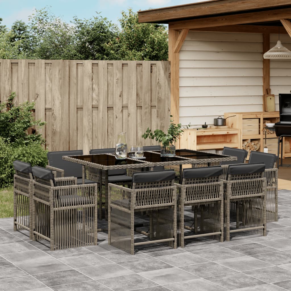 11-Delige Tuinset Met Kussens Poly Rattan