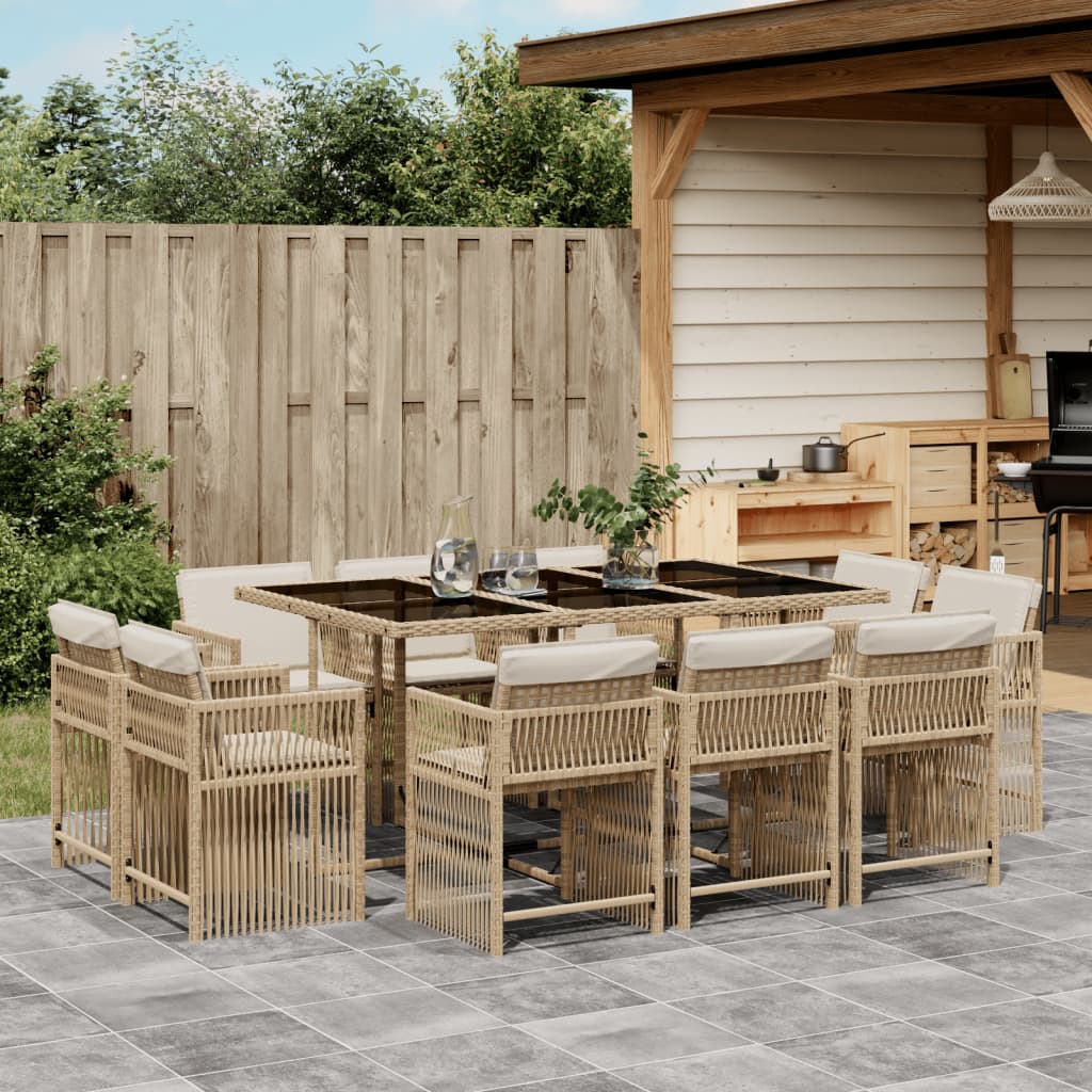 11-Delige Tuinset Met Kussens Poly Rattan