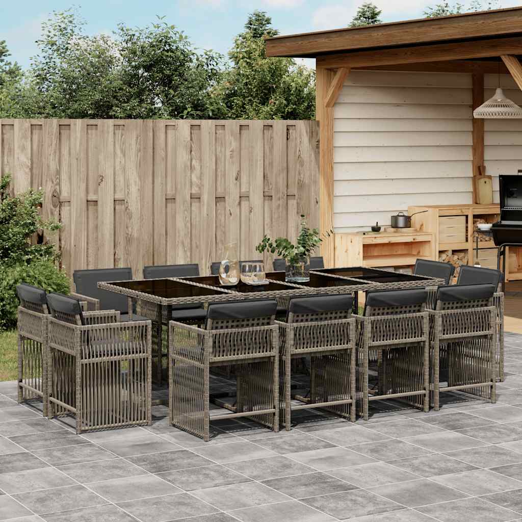 11-Delige Tuinset Met Kussens Poly Rattan