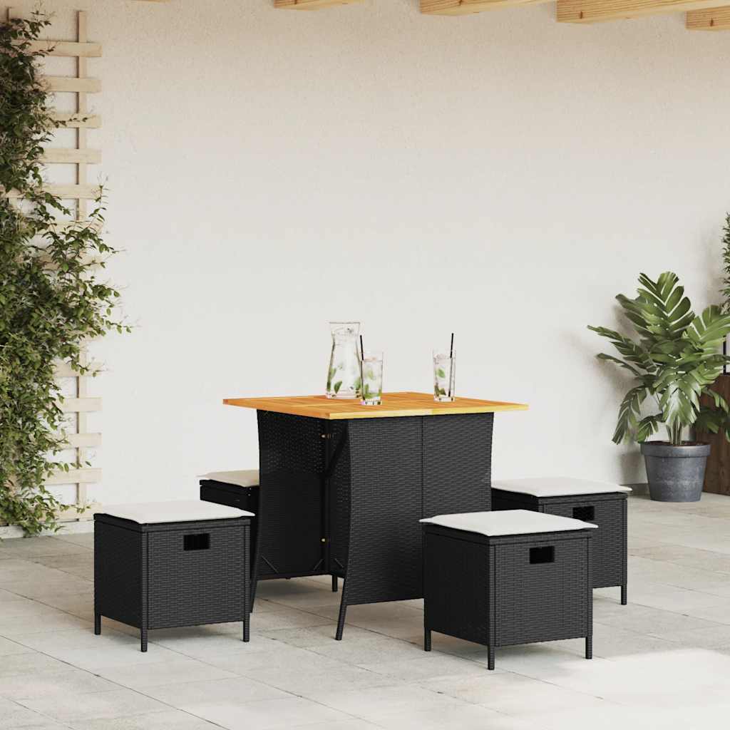 5-Delige Tuinset Met Kussens Poly Rattan