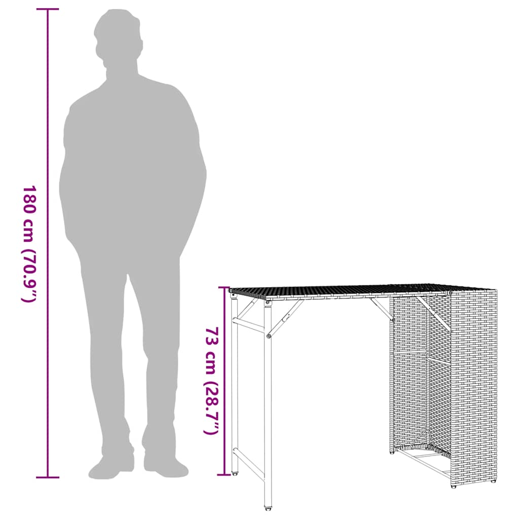 5-Delige Tuinset Inklapbaar Poly Rattan