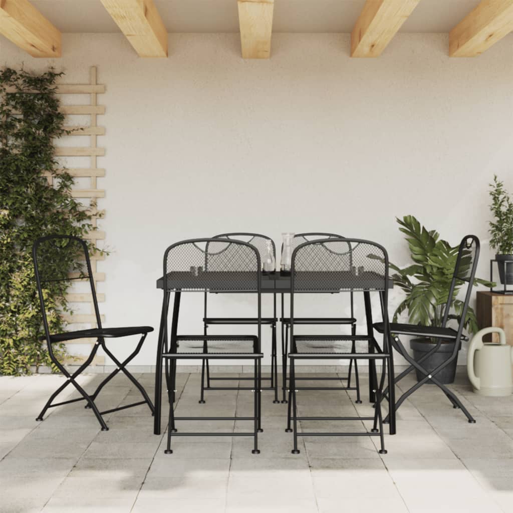 5-Delige Tuinset Metaalgaas Antracietkleurig