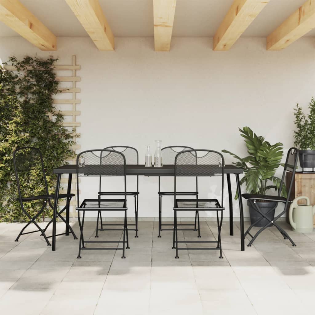 5-Delige Tuinset Metaalgaas Antracietkleurig