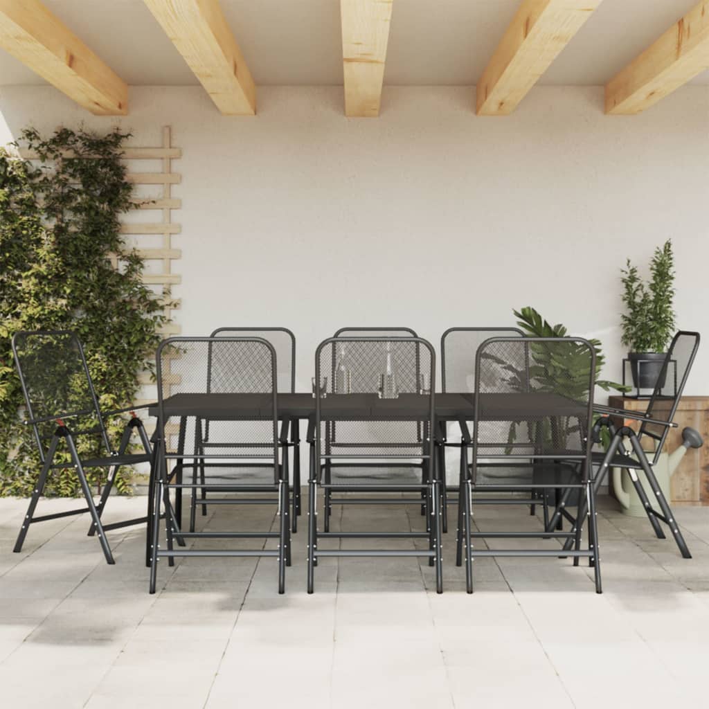 3-Delige Tuinset Metaal Gaas Antracietkleurig