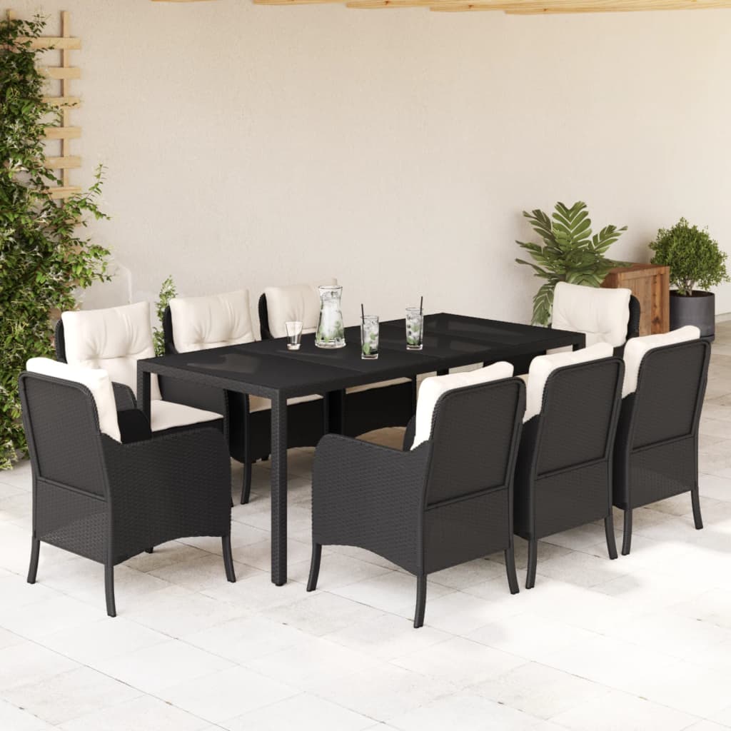 3-Delige Tuinset Met Kussens Poly Rattan