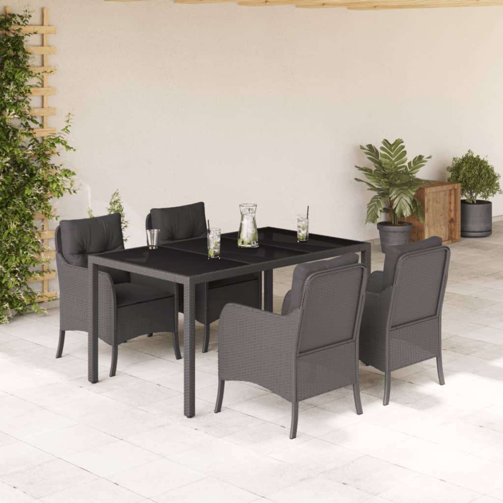 3-Delige Tuinset Met Kussens Poly Rattan