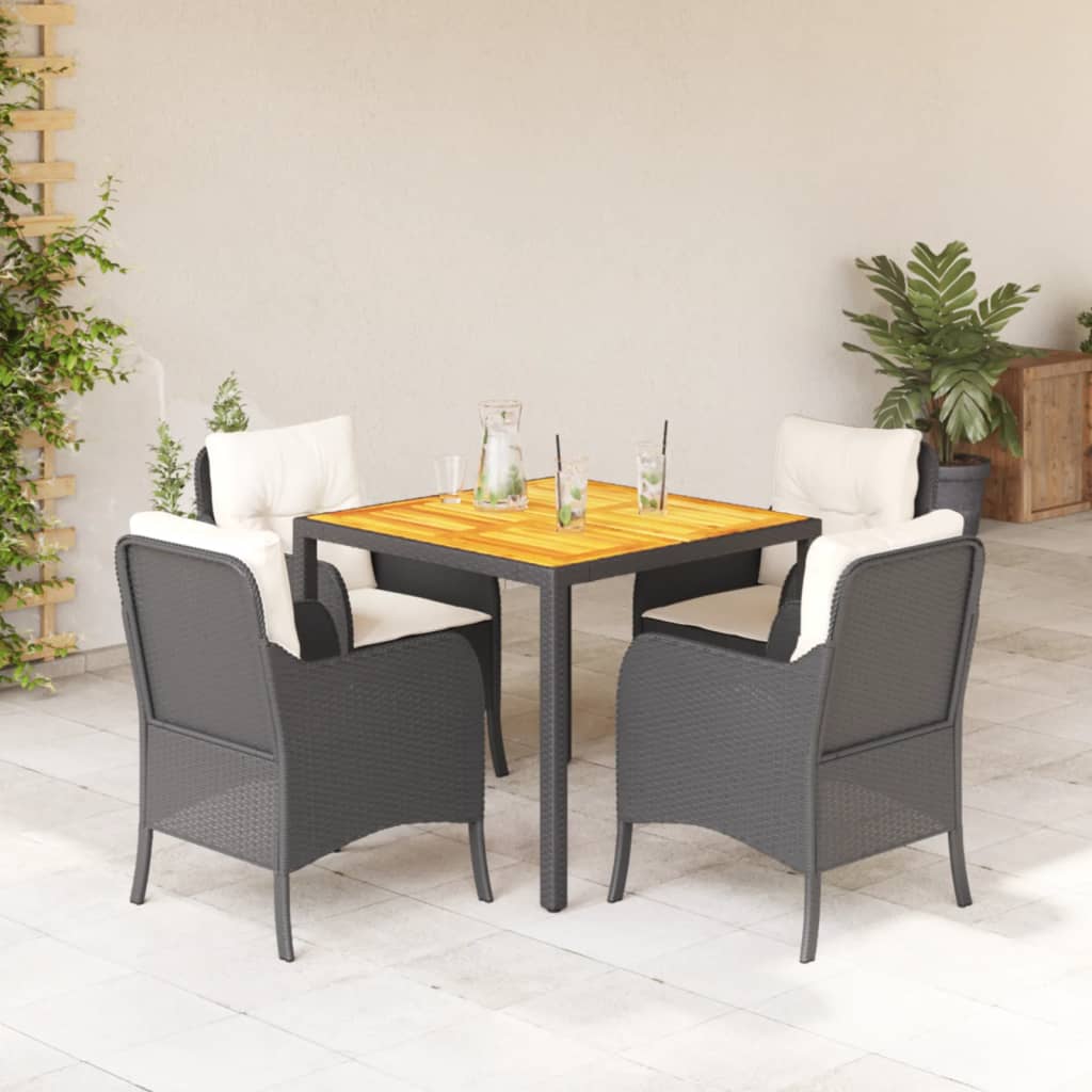 5-Delige Tuinset Met Kussens Poly Rattan