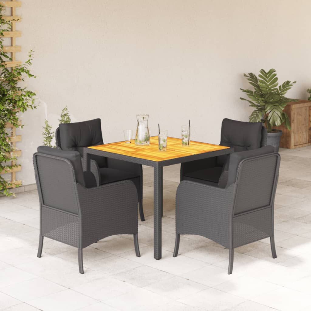 5-Delige Tuinset Met Kussens Poly Rattan